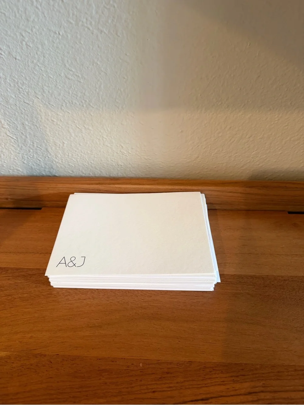 NWT luxury custom stationary set brand new high end a&j monogram cards and env.